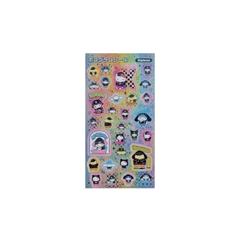 Sanrio Characters [Sticker Sheet] Silver Holo Seal/MX Solid & Cool