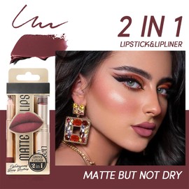 Lipstick and Lip Liner Set, Waterproof Matte Lipstick, Beauty Lip Gloss, Lip Gloss Set, Matte Lipsticks, Lip Liner, Long-Lasting and Never Fade, Non-Stick Cup Lip Gloss Lipstick Set #01