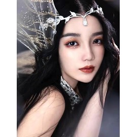 Caiguoer Wedding Silver Tiara and Crown Pendant Crystal Tiara Headband for Bride Bridesmaid Crown Birthday Cosplay Accessories for Women and Girls, Crystal, alloy