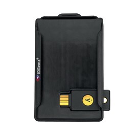 Badge Holder for Yubikey5 NFC Tokens - Holds up to 3 Badges - Stealth Black (1 Yubikey - External Slot)