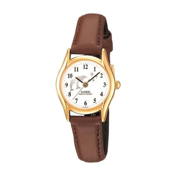 Casio Womens Brown Leather Analog Watch LTP1094Q-7B9