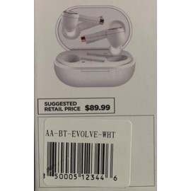 Ampd EVOLVE EARBUDS 5.5 TWS Comfort fit Earbuds With Noise Reduction Technology WHT