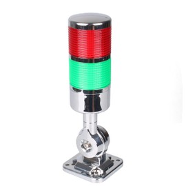 12-24V LED Stack Tower Lights, Industrial Warning Lights, Andon Lights, Column Signal Tower Indicator Lamp Beacon, Continuous/Flashing Light Switchable, 2 Layer (with Buzzer)