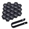 20 Pcs 17mm Wheel Nut Covers, Black Wheel Nut Caps