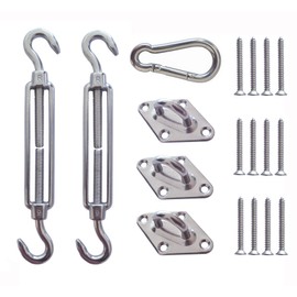 SUNNY GUARD Sun Shade Sail 316 Stainless Steel Hardware Kit 6 Inch for Triangle Shade Sail Installation
