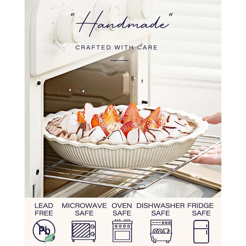 getstar Ceramic Pie Pan Set of 2, 9 inch Pie
