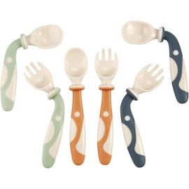 PandaEar Juego de 6 cucharas de silicona para bebé, cucharas educativas, cucharas de aprendizaje suaves a partir de 4 y 6 meses, sin BPA