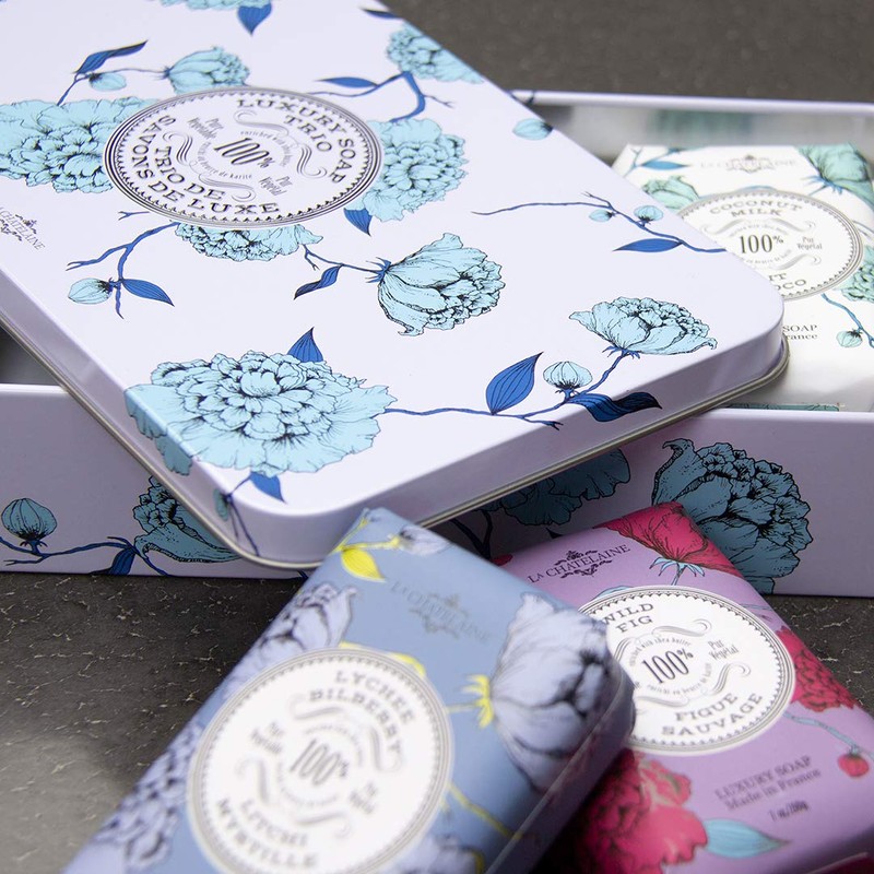 La Chatelaine Luxury Bar Soap Trio Gift Set Tin –