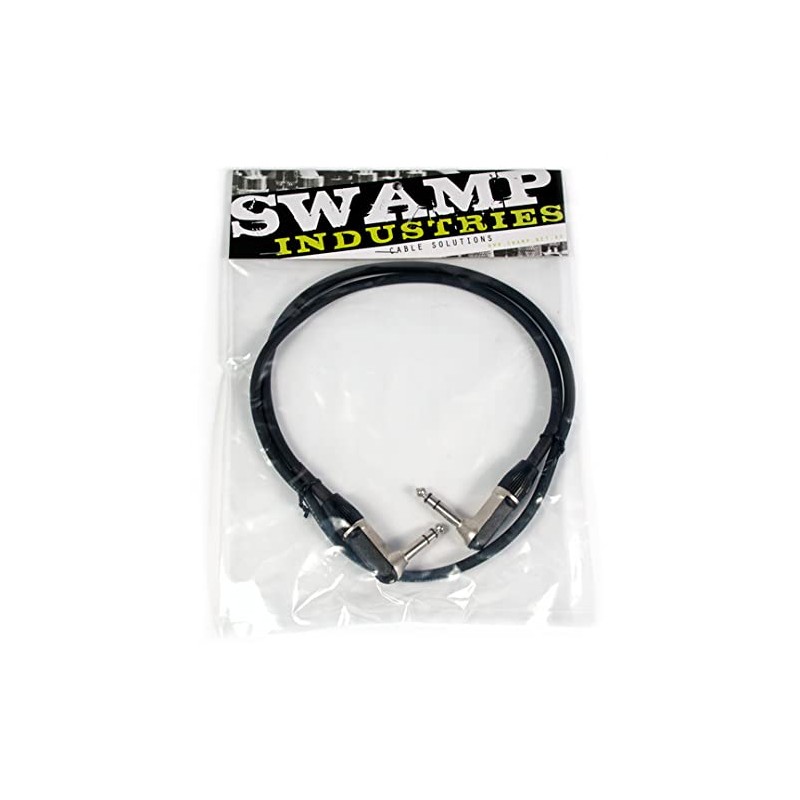 Balanced TRS Audio Cable - Dual Right Angle 1/4" 6.5mm