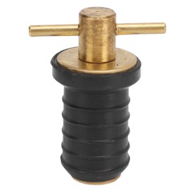 Marine Boat Brass T Handle Drain Plug Strong Structure Twist Turn and Seal Design Rubber Plugs for Yachts Ships 0.6inch