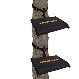 Muddy MUD-MTS500 Ultra Hunting 300 Pound Capacity Single Seat Tree Seat Hang On Climbing Treestand with Ratchet Straps, Black (2 Pack)
