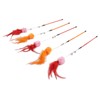 5pcs Funny Cat Stick Ergonomic Interactive Cat Feather Toy with