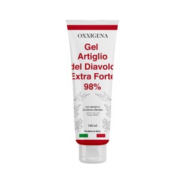 Oxxigena - Extra Strong 98% Devil's Claw Gel with Soothing and Balsamic Effect, Enriched with Turmeric and Ginger Essential Oil, Fast Absorption, Made in Italy, 100 ml