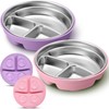 Nuogo 2 Pcs Stainless Steel Baby Suction Plates with Removable