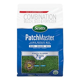 Scotts Scotts PatchMaster Lawn Repair Mix Sun + Shade Mix, Combination Grass Seed, Fertilizer, and Mulch, 10 lbs.