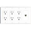 RiteAV CAT5E-WHITE Wall Plate 4 Gang with 3 x 15A