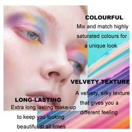 Highly Pigmented Eyeshadow Palette, Colorful Rainbow Matte Eye Shadow Palette, Red Blue Green Pink Purple Matte Eyeshadow Palette, Long Lasting Waterproof Bright Eye Shadow Make Up Pallet With Brush