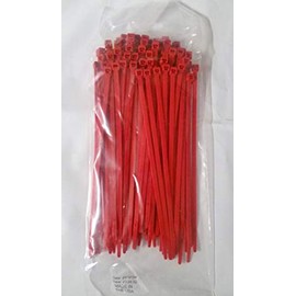 7" Red Plenum Rated Air Handling Nylon Cable Zip Ties 50LB. USA MADE, 500pk