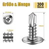 Pack of 300 Self Tapping Screws 4.8 x 16 mm