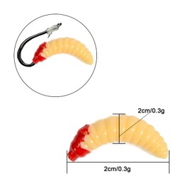 Worms for Fishing Soft Lures, 100Pack Simulation Earthworm Fake Worm Soft Fishing Lures, Soft Plastic Worms Lures, Bass Fishing Lure Baits, Worm Fishing Lure for Saltwater Freshwater (Cream)