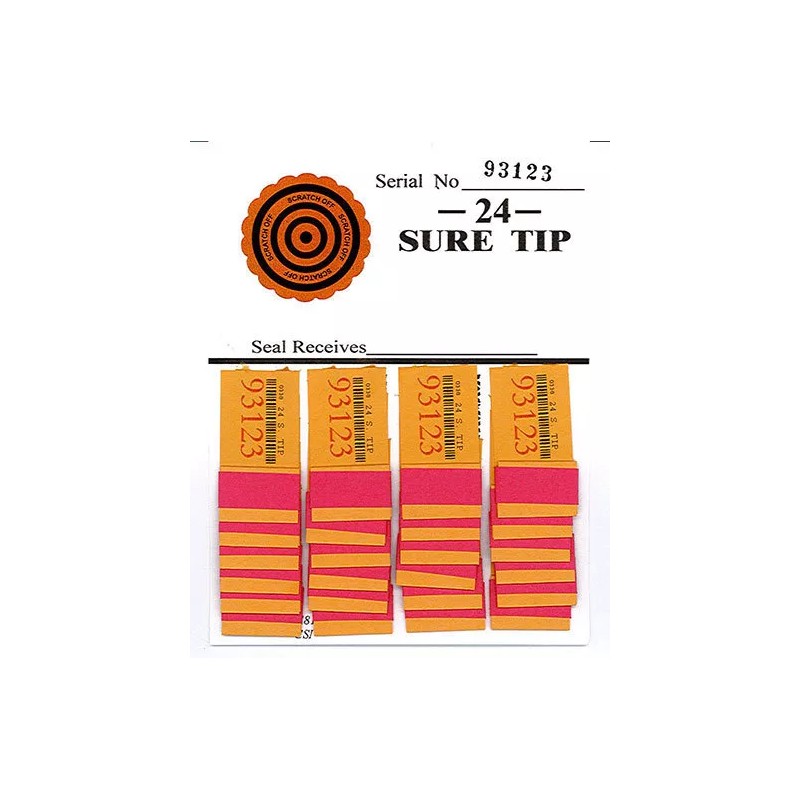 4 - # 24 Sure Tip Boards (1-24) Bingo/Jar Tickets