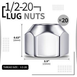 LUJIANI - 20 tuercas de 1/2-20 pulgadas, 509 tuercas de remolque de extremo abierto de bellota, lengüetas de repuesto para remolques de rueda de 1/2 pulgadas, tacos de lubricante Dexter EZ para