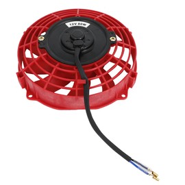 7" inch Slim Fan Push Pull Electric Radiator Cooling Fans 12V Mount Kit Unversal Red