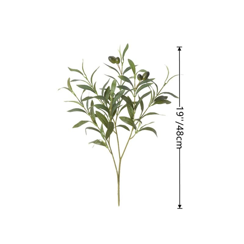 CURTEK 4 Pcs Artificial Olive Branches for Vases 19 Inch