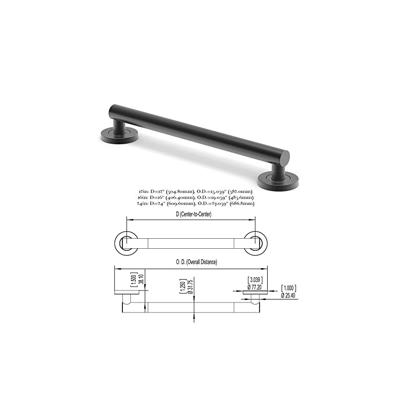 ADA Compliant Grab Bar, 500lbs Weight Support for Bath Safety
