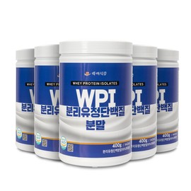 Baekse Food WPI Whey Isolate Protein Powder 400g container 400g x 3+1 container / 백세식품 WPI 분리유청 단백질분말 400g통 400g x 3+1통