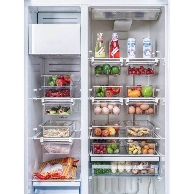 YekouMax Fridge Drawer Organizer, Refrigerator Organizer Bins, Pull Out with