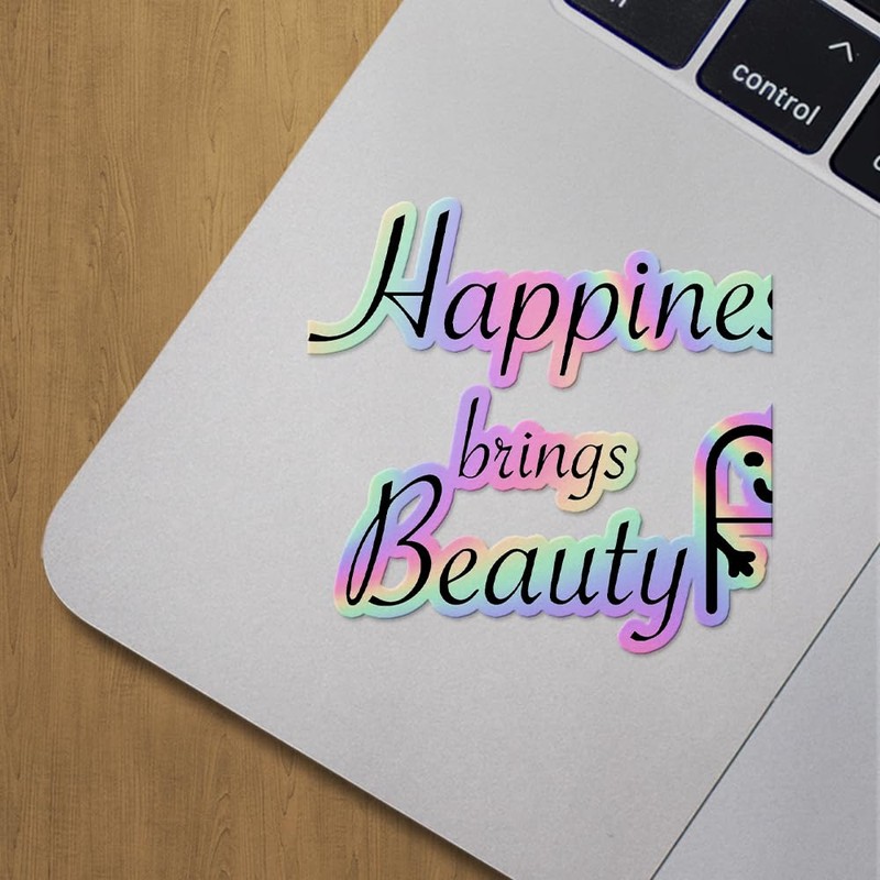 Holographic Decal Stickers of Happiness Beauty Premium Waterproof Vinyl Decal