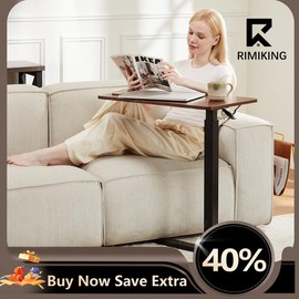 RIMIKING Adjustable Mobile Workstation Desk,Smooth Height Adjustment,Sturdy and Stable,Hidden Casters,Compact and Versatile,Spacious Surface,Quiet and Scratch-Free Movement,Modern Design,Multi-Purpose - Color: WHITE