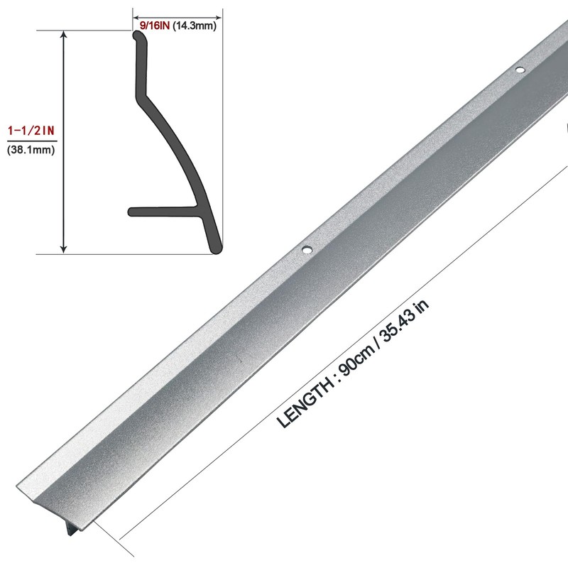 DAILISEN 35.43 in / 90cm L Aluminum Door Drip Cap