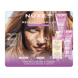 Nuxe Hair Prodigieux Innovación Capilar para Cabello. Kit Rutina de 3 Pasos: Nourishing Mask Pre Shampoo + High Shine Shampoo + High Shine Acondiciona