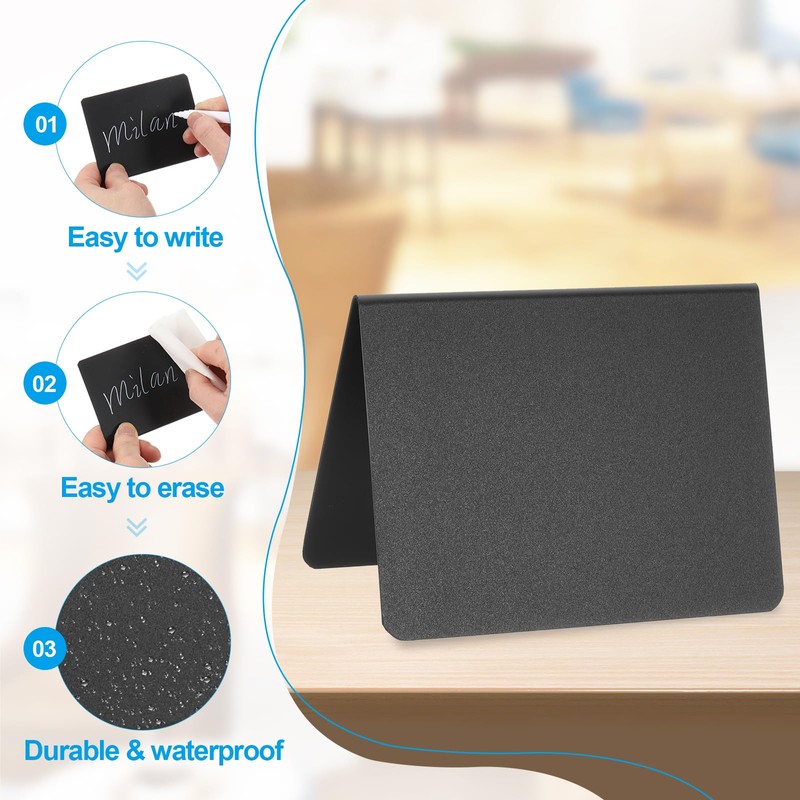 PATIKIL 4" x 3" Tabletop Chalkboard Signs, 20 Pcs Small