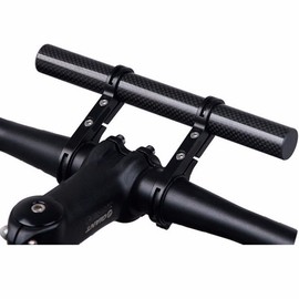 JPOJPO - Extensor de manillar de bicicleta para velocímetro, luz de faro delantero, fibra de carbono, 20 mm, color negro