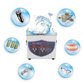 CXRCY 3.2L Ultrasonic Jewelry Cleaner Heated Jewelry Cleaner Machine with Timer for Jewelry Diamond Rings Watch Glasses Parts Circuit Board Dental Instruments