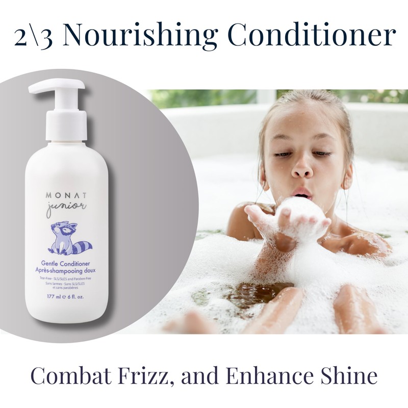 MONAT Junior Gentle 3-in-1 Hair Care System - Shampoo, Conditioner,
