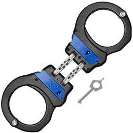 ASP Blue Line Ultra Plus Hinge Handcuffs, Double-Locking Handcuffs, Forged Aluminum Restraints, Police and Law Enforcement Gear, Security Guard Equipment, Aluminum Bow