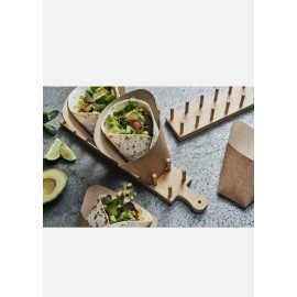 Packnwood Pack Of  100 Kraft Brown Crepe Box Container, Paper Food Holder 7.25" x 5.9"