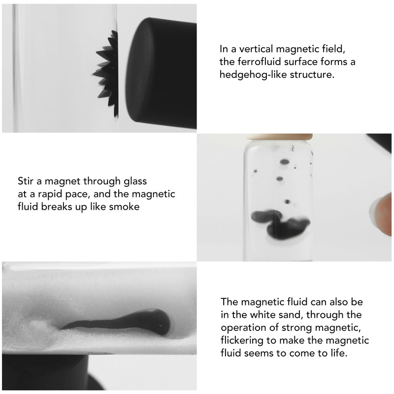 Ferrofluid Display Toy Magnetic Liquid Stress Relief Educational Cylindrical Ferrofluid