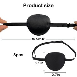 Aililong Adjustable Eye Patch for Children and Adults - 3 Pieces - Medical Grade for Amblyopia and Cosplay Correction