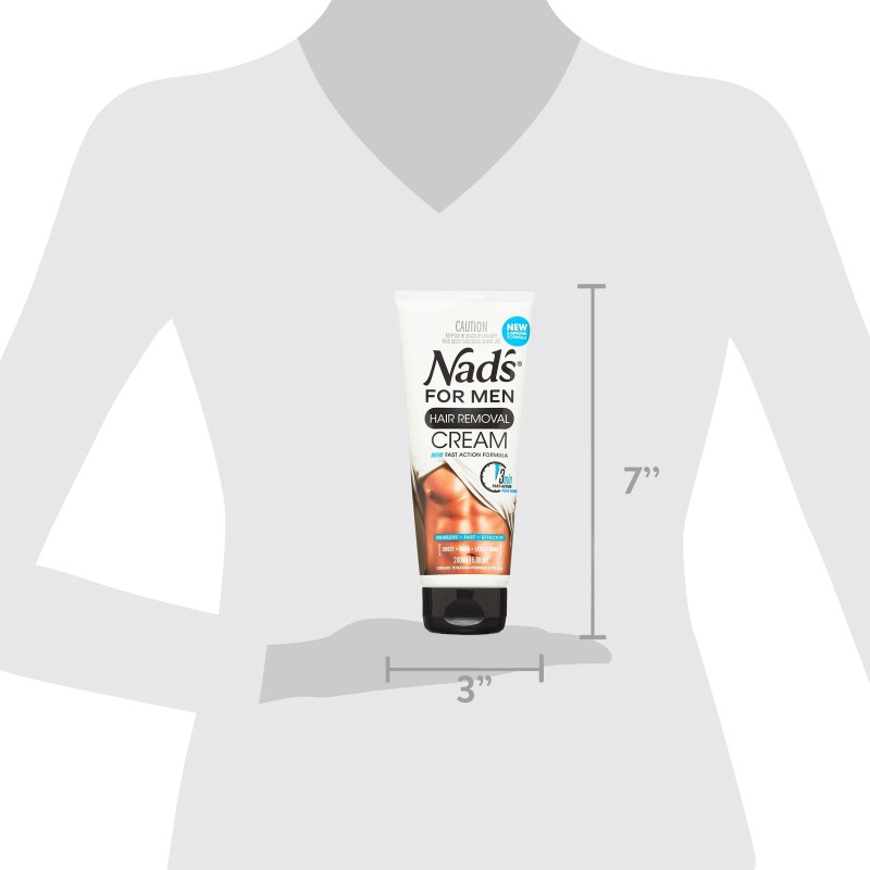 Nad's for Men Hair Removal Cream for Body, 6.8 oz