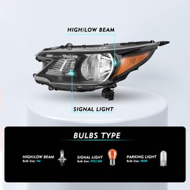 TUSDAR OE Style Headlight Assembly Fit 2012 2013 2014 Honda CR-V Halogen Headlamp (Left Driver Side)