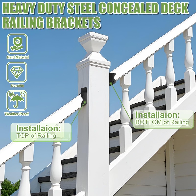 8 Pair 30° Deck Railing Bracket Stair Connector Stainless Steel