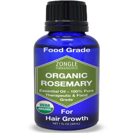 Organic, Rosemary Oil, Food Grade, for Hair, Growth – 100% Pure, Edible, Rosemary Essential Oil, by Zongle Therapeutics, 1 OZ