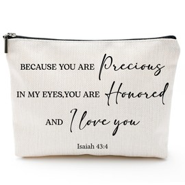 UIBOVA Christian Bible Verse Makeup Bag for Women, Birthday Gifts for Mom, Small Zipper Pouch for Purse, Christmas Bridesmaid Friendship Gifts for Sister Daughter, Girls Weekend Gifts for Women-A49
