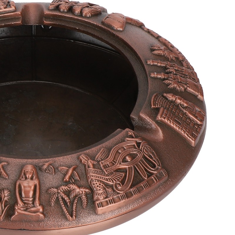 Metal Ashtray with Cover Retro Zinc Alloy Crafts Innovative Ornaments