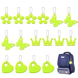 OSDUE Safety Reflector Pendant, 16 Pcs Star Safety Reflector with Chains, High visibility and safety at nigh, Waterproof Safe Pedestrian Bag Pendant for School Bag Backpack Cycling Walking Running